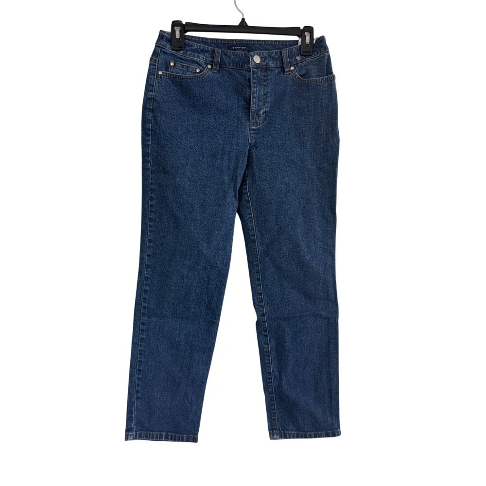 Jones New York Signature Petite Womens Stretch Jeans 4P Dark Wash Cotton/Spandex